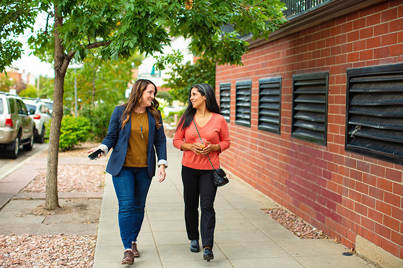 two students walking to class